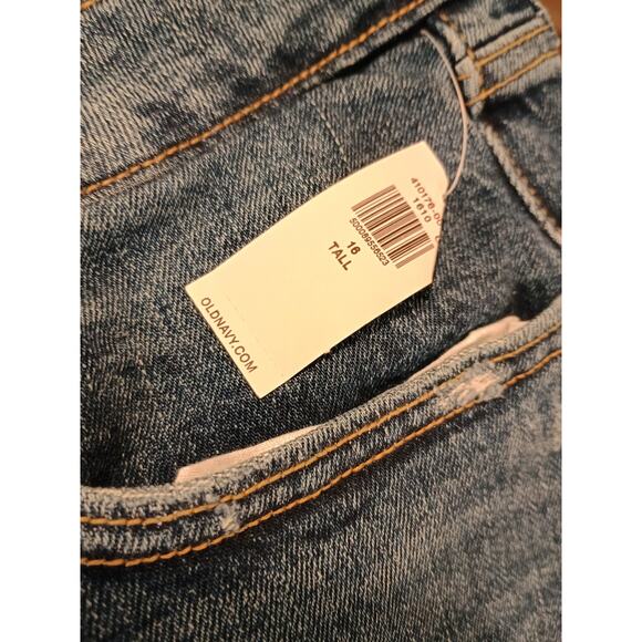 Old Navy O.G. Straight High Rise Ankle Raw Hem‎ Ripped Women's Size 16 Tall #3 - Picture 8 of 11